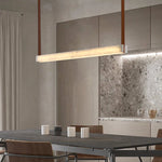 Alabaster Leather Belt Linear Pendant Lamp