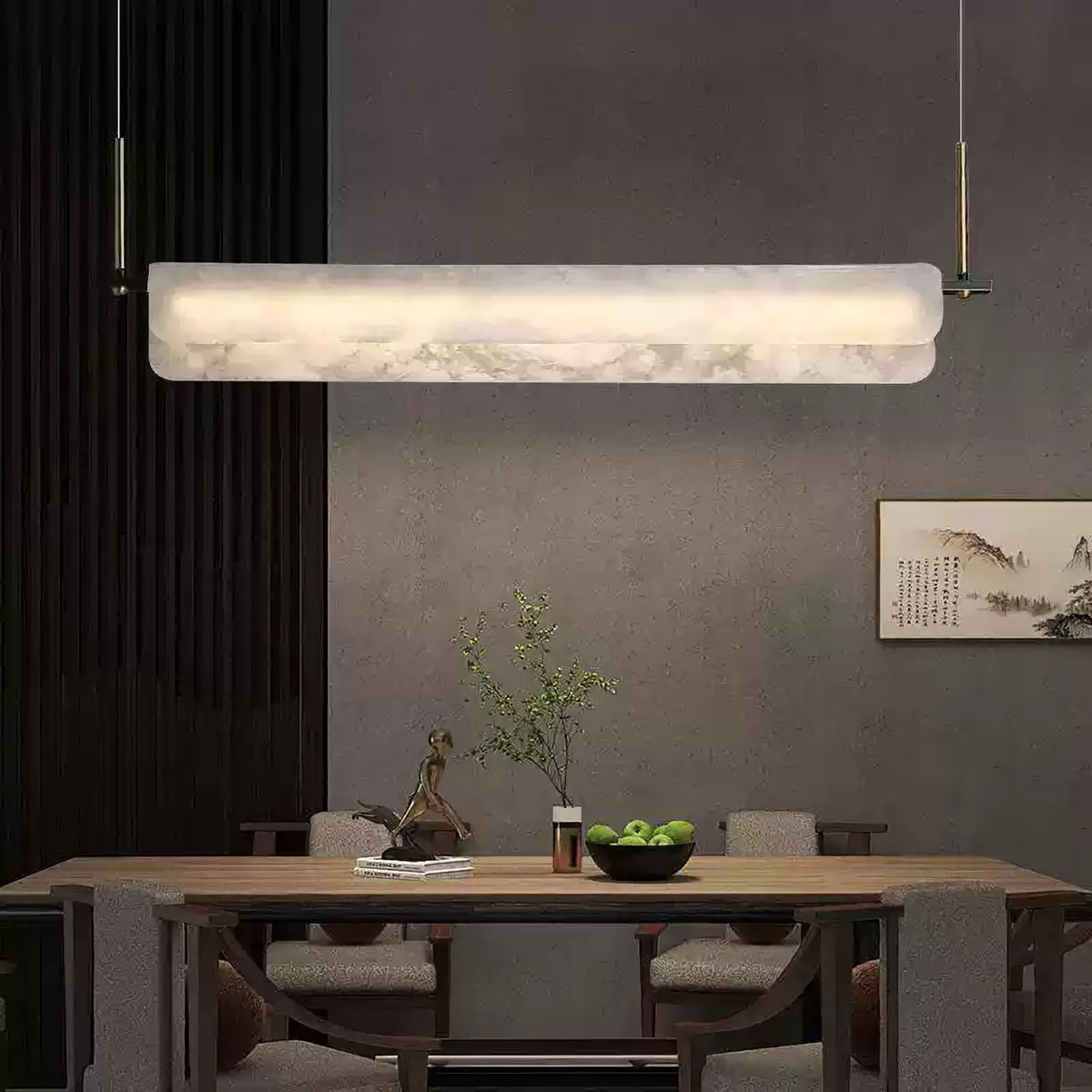 Alabaster Linear Art Chandelier