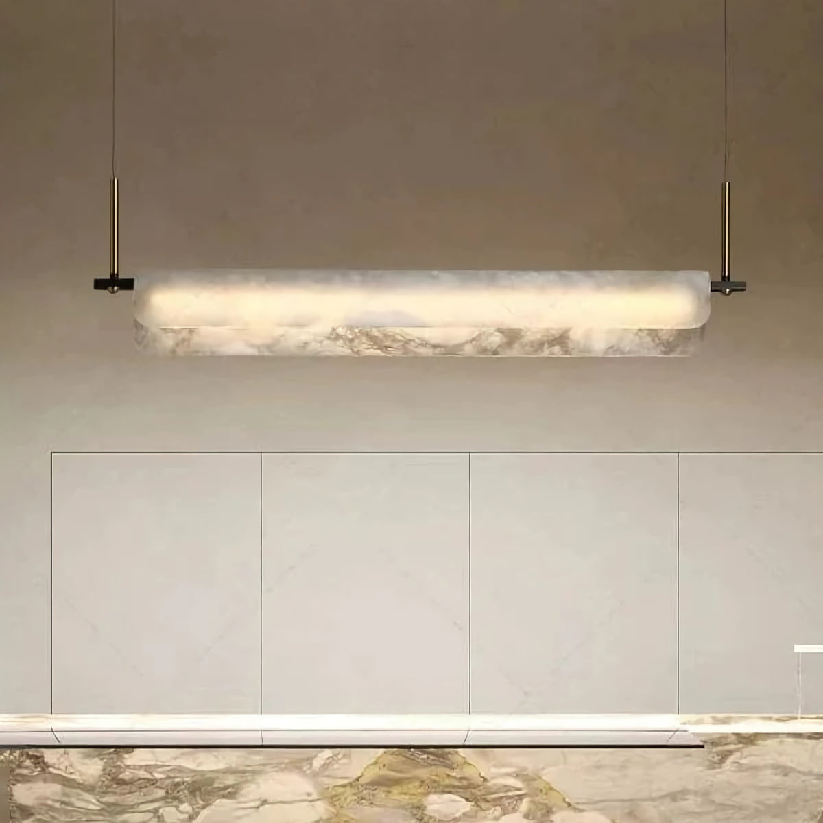 Alabaster Linear Art Chandelier