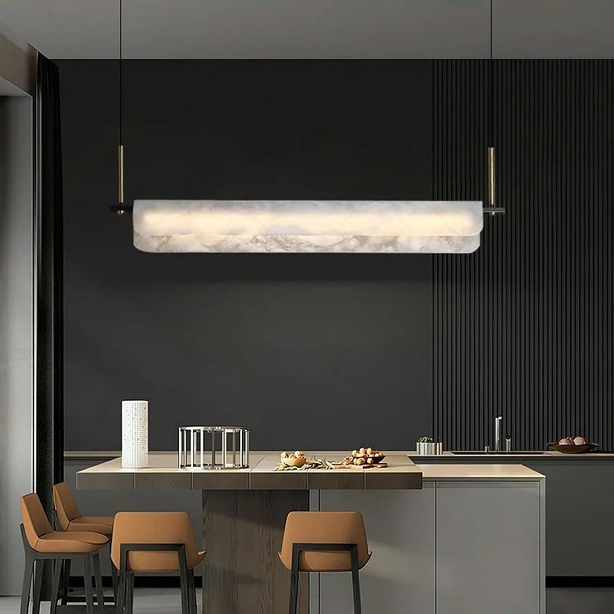 Alabaster Linear Art Chandelier