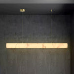 Alabaster Linear Brass Pendant Lamp