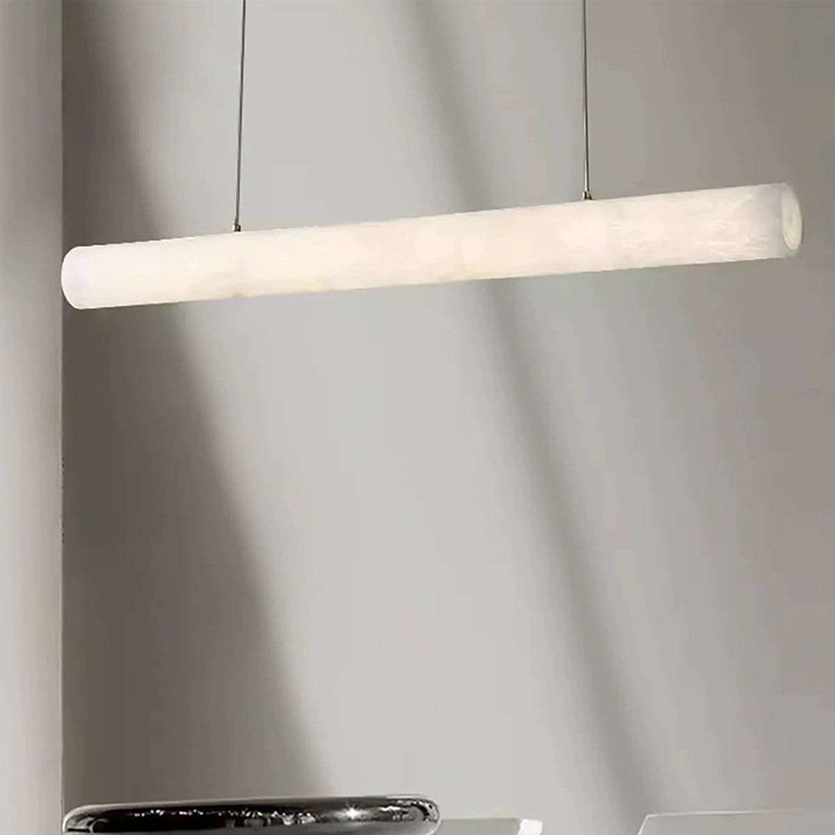 Alabaster Linear Brass Pendant Lamp
