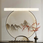 Alabaster Linear Brass Pendant Lamp