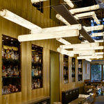 Alabaster Linear Brass Pendant Lamp