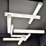 Alabaster Linear Brass Pendant Lamp