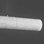 Alabaster Linear Brass Pendant Lamp