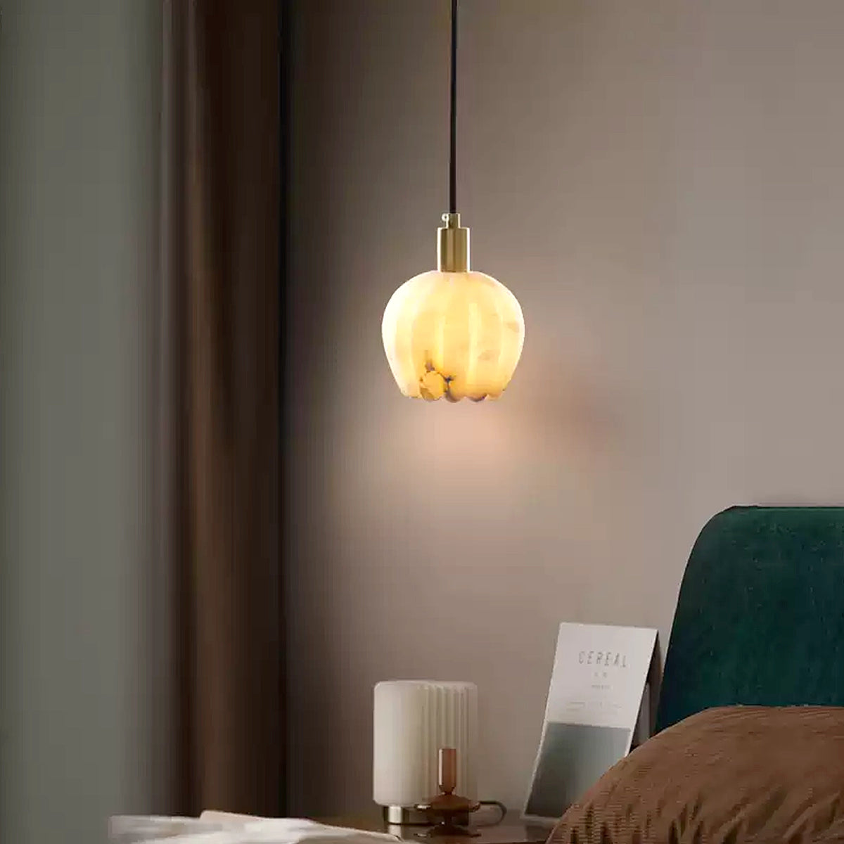 Alabaster Lotus Pendant Lamp