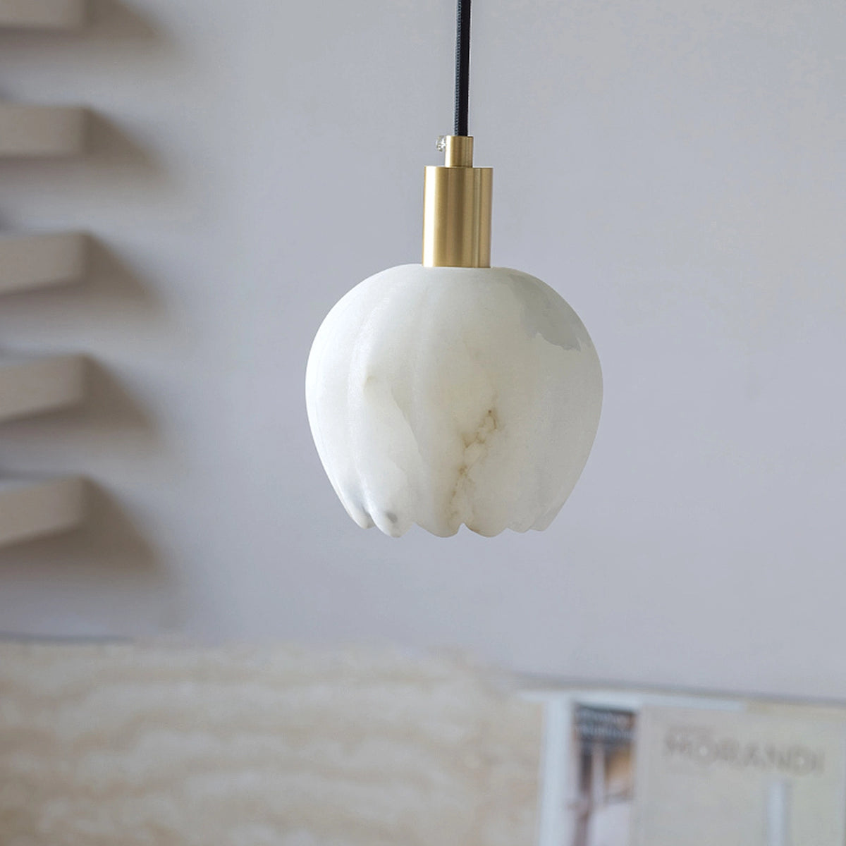 Alabaster Lotus Pendant Lamp