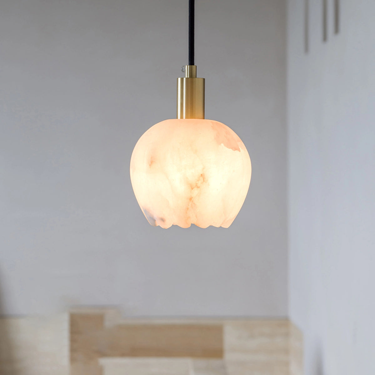 Alabaster Lotus Pendant Lamp