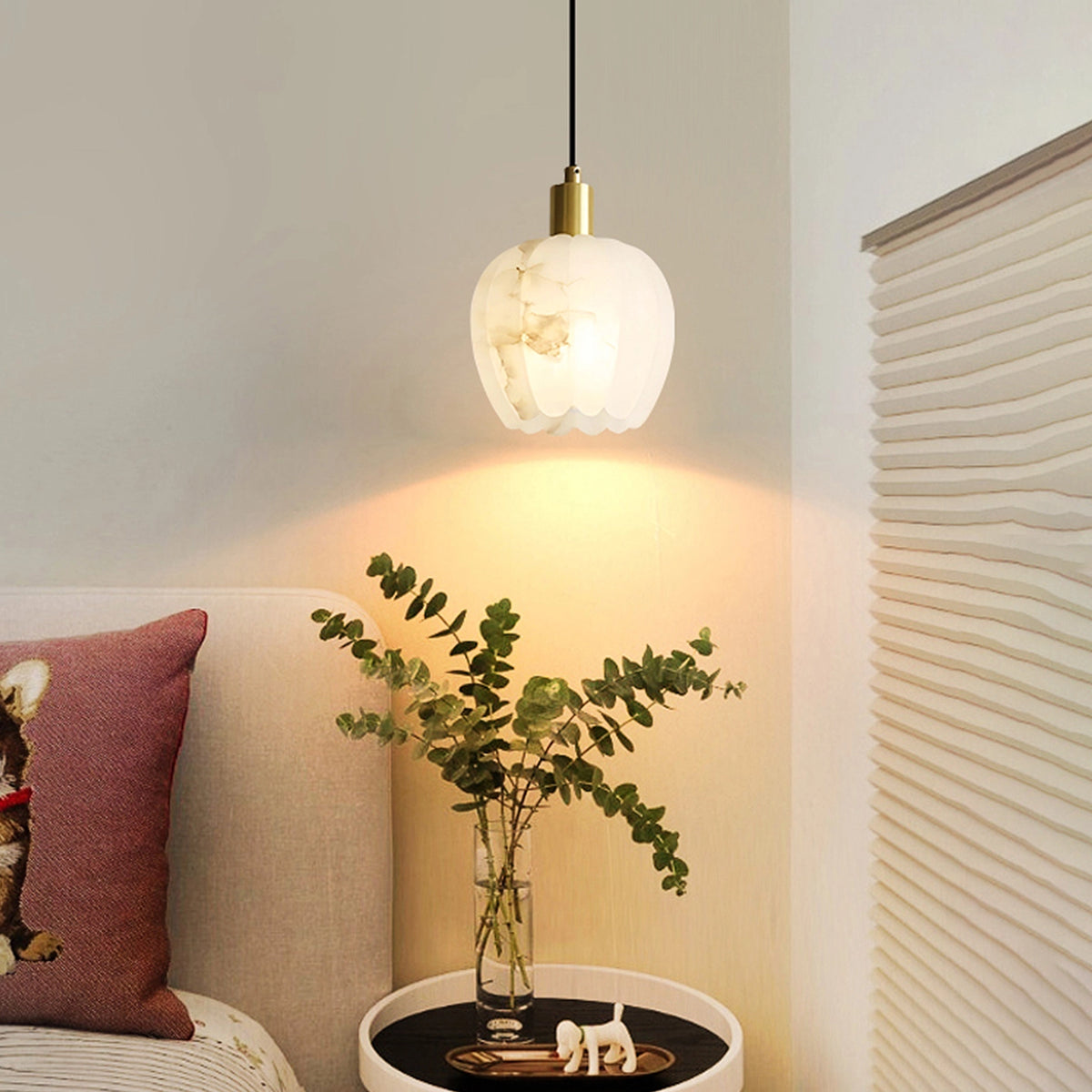 Alabaster Lotus Pendant Lamp