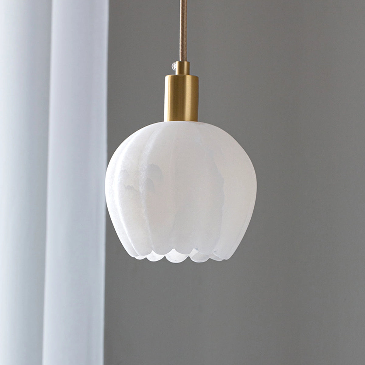 Alabaster Lotus Pendant Lamp