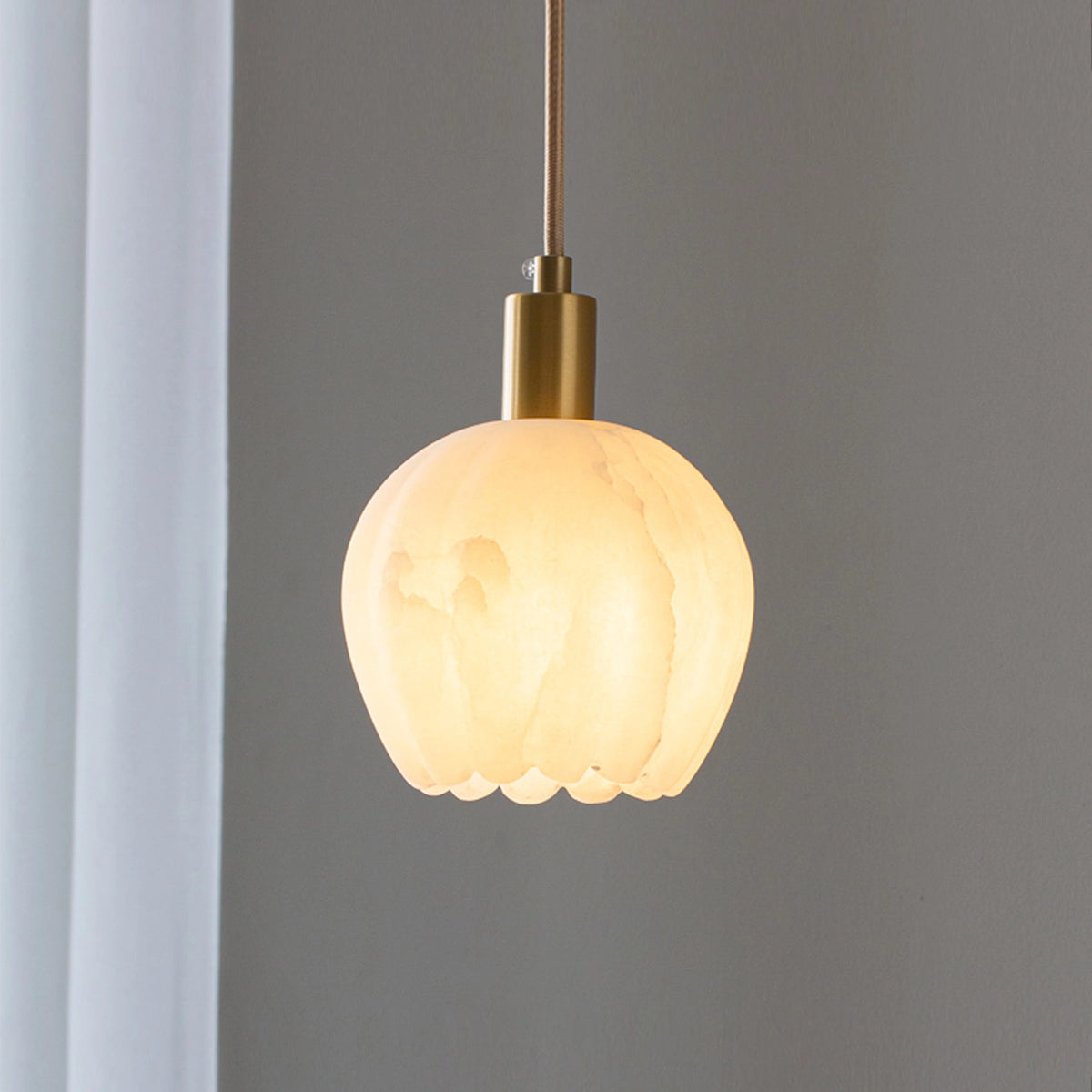 Alabaster Lotus Pendant Lamp