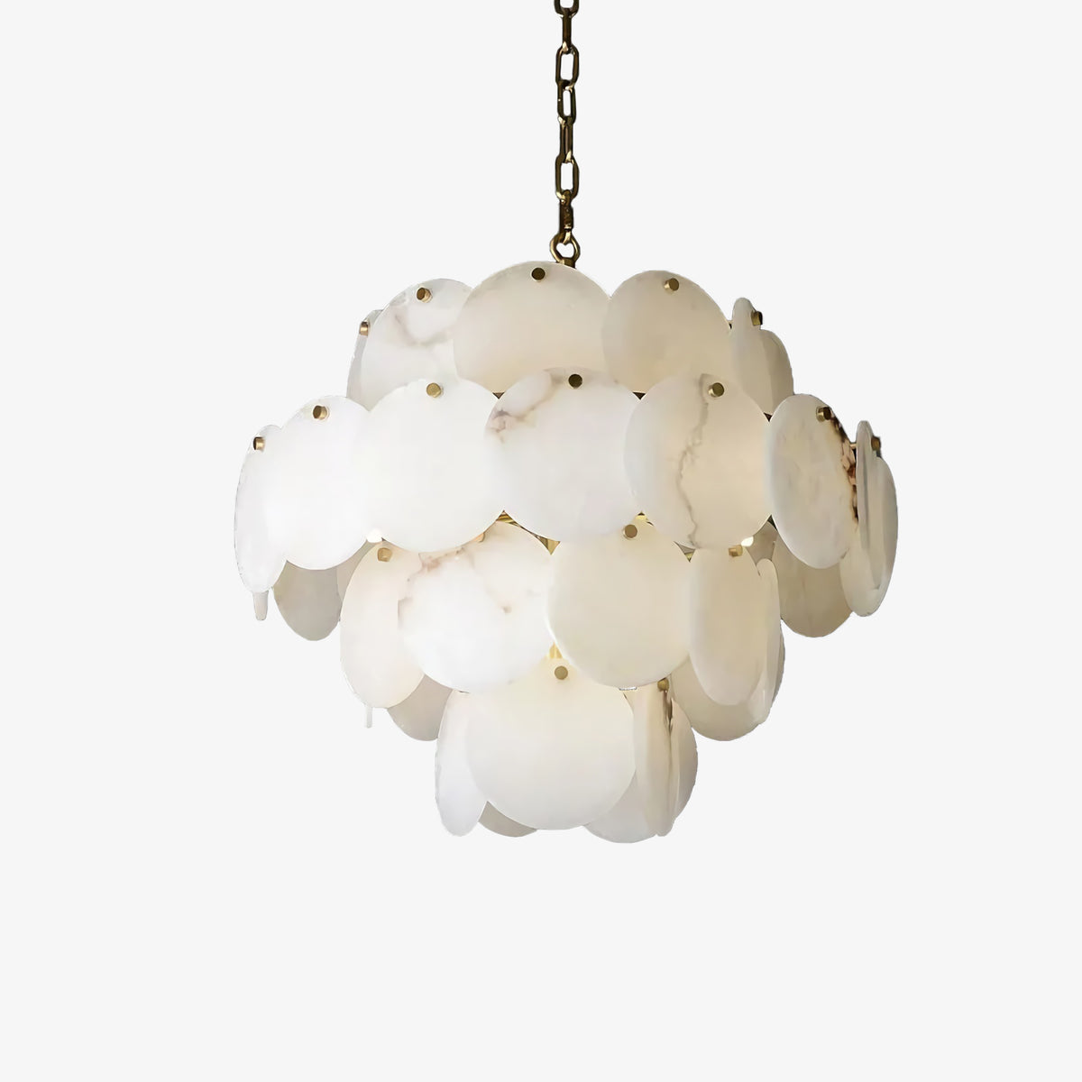 Alabaster Magnolia Multi-Tiered Round Chandelier