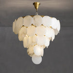 Alabaster Magnolia Multi-Tiered Round Chandelier
