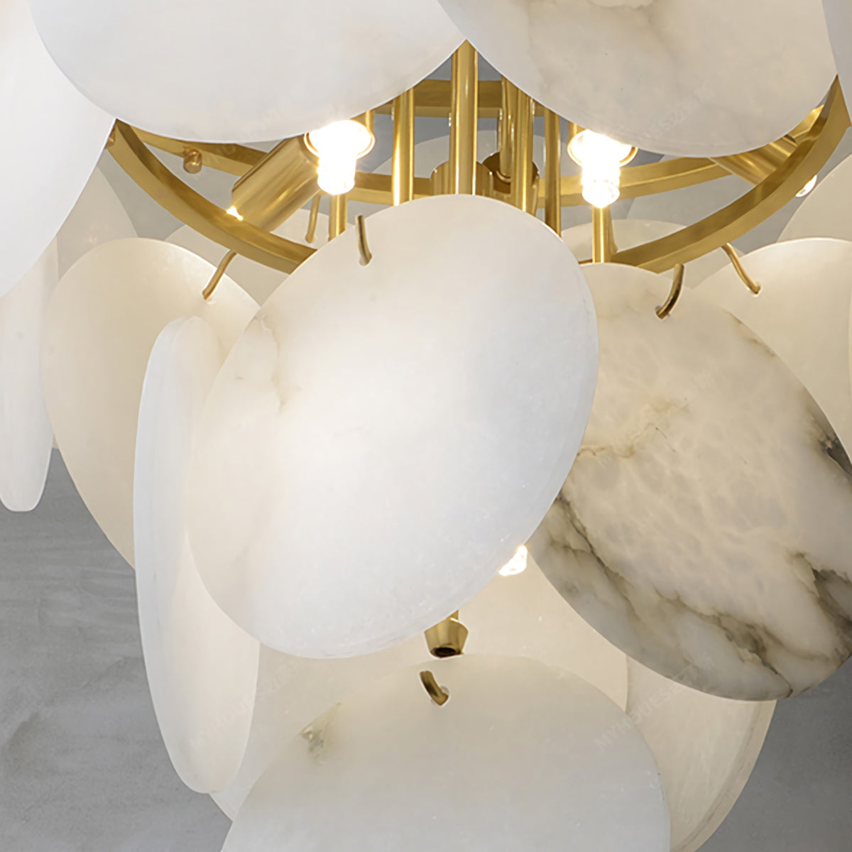 Alabaster Magnolia Multi-Tiered Round Chandelier