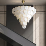 Alabaster Magnolia Multi-Tiered Round Chandelier