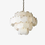 Alabaster Magnolia Multi-Tiered Round Chandelier