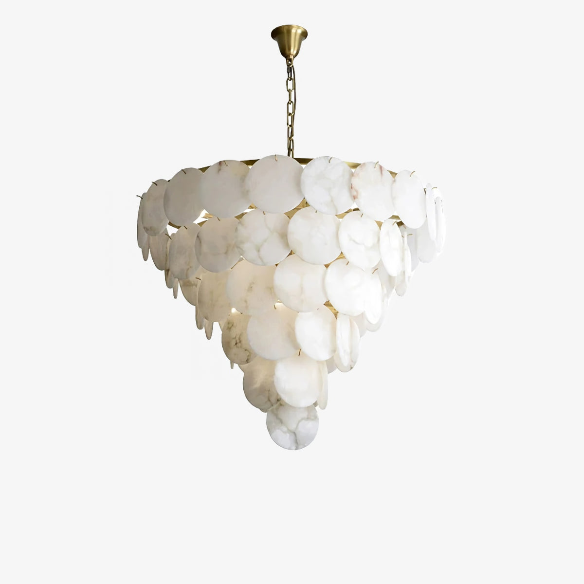 Alabaster Magnolia Multi-Tiered Round Chandelier