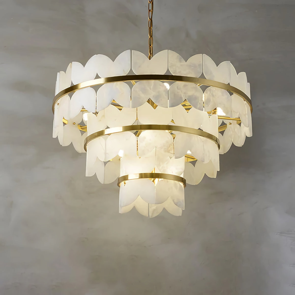 Alabaster Multi-Layer Butterfly Round Chandelier