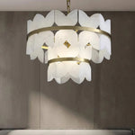 Alabaster Multi-Layer Butterfly Round Chandelier