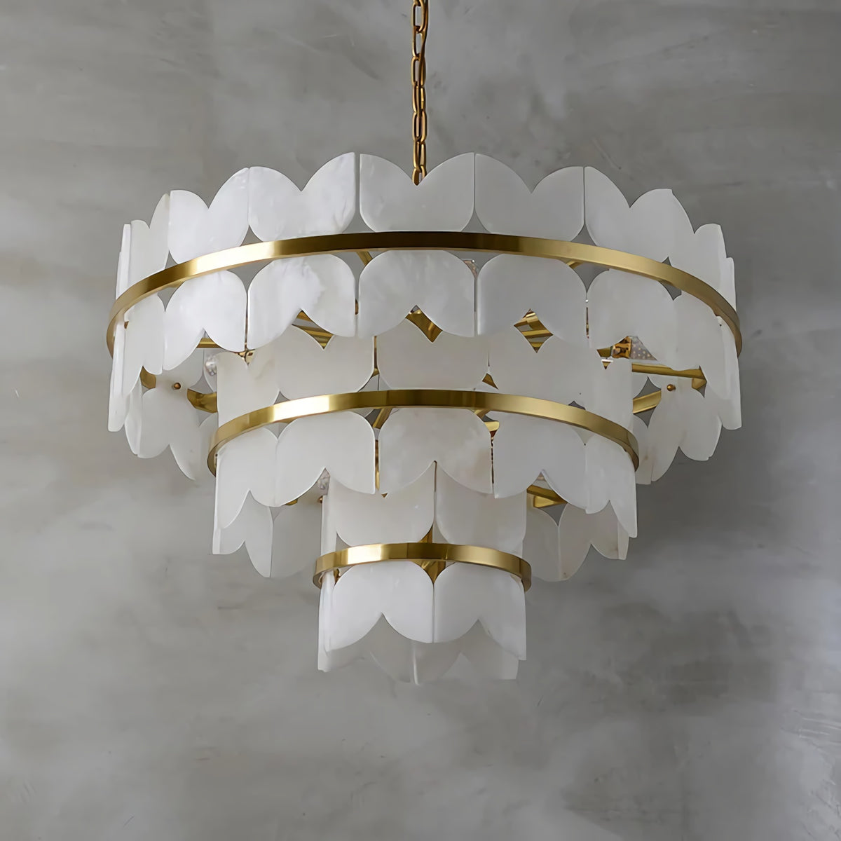 Alabaster Multi-Layer Butterfly Round Chandelier