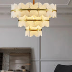 Alabaster Multi-Layer Butterfly Round Chandelier