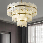 Alabaster Multi-Layer Butterfly Round Chandelier