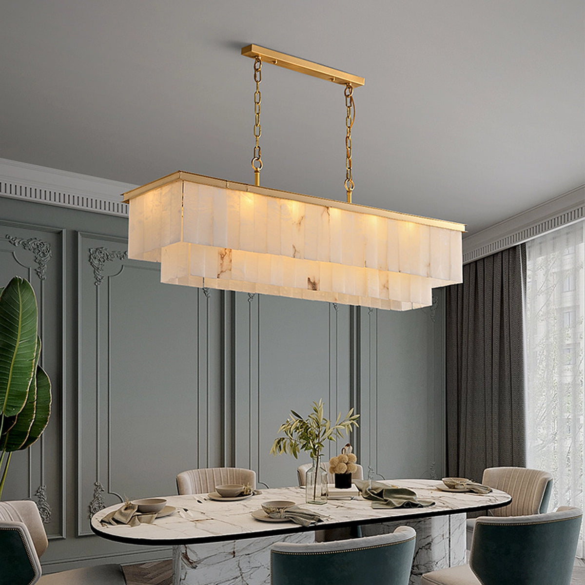 Alabaster Multi-layer Chandelier