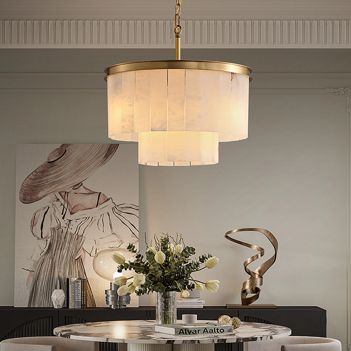 Alabaster Multi-layer Chandelier