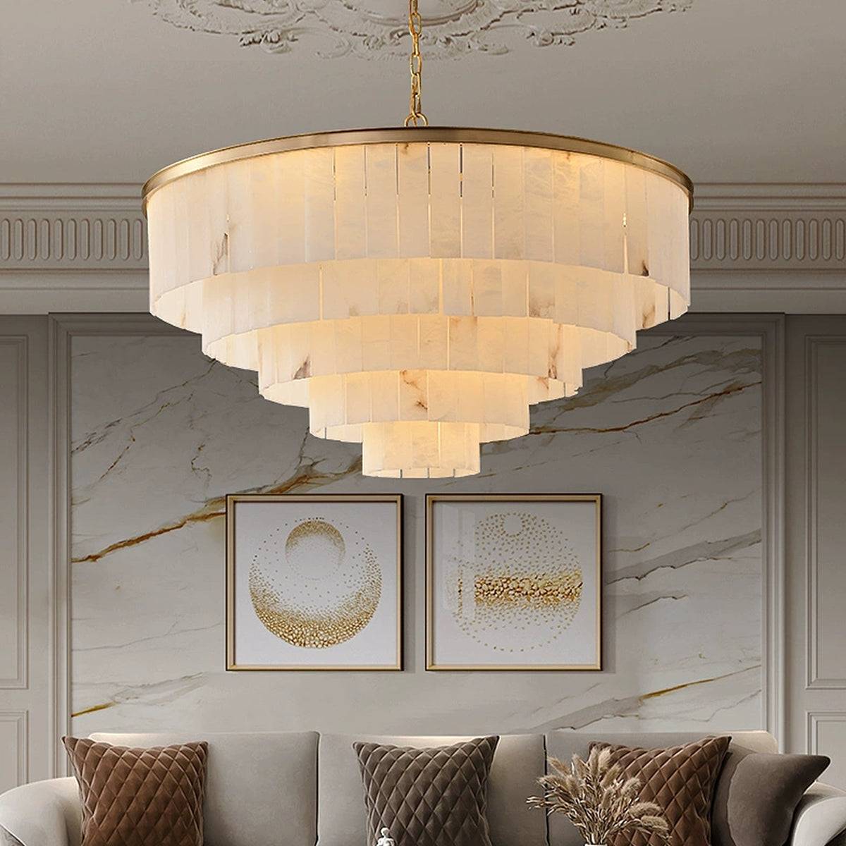 Alabaster Multi-layer Chandelier