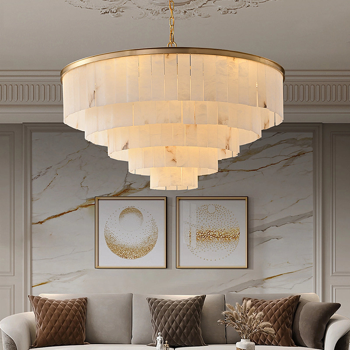 Alabaster Multi-layer Chandelier