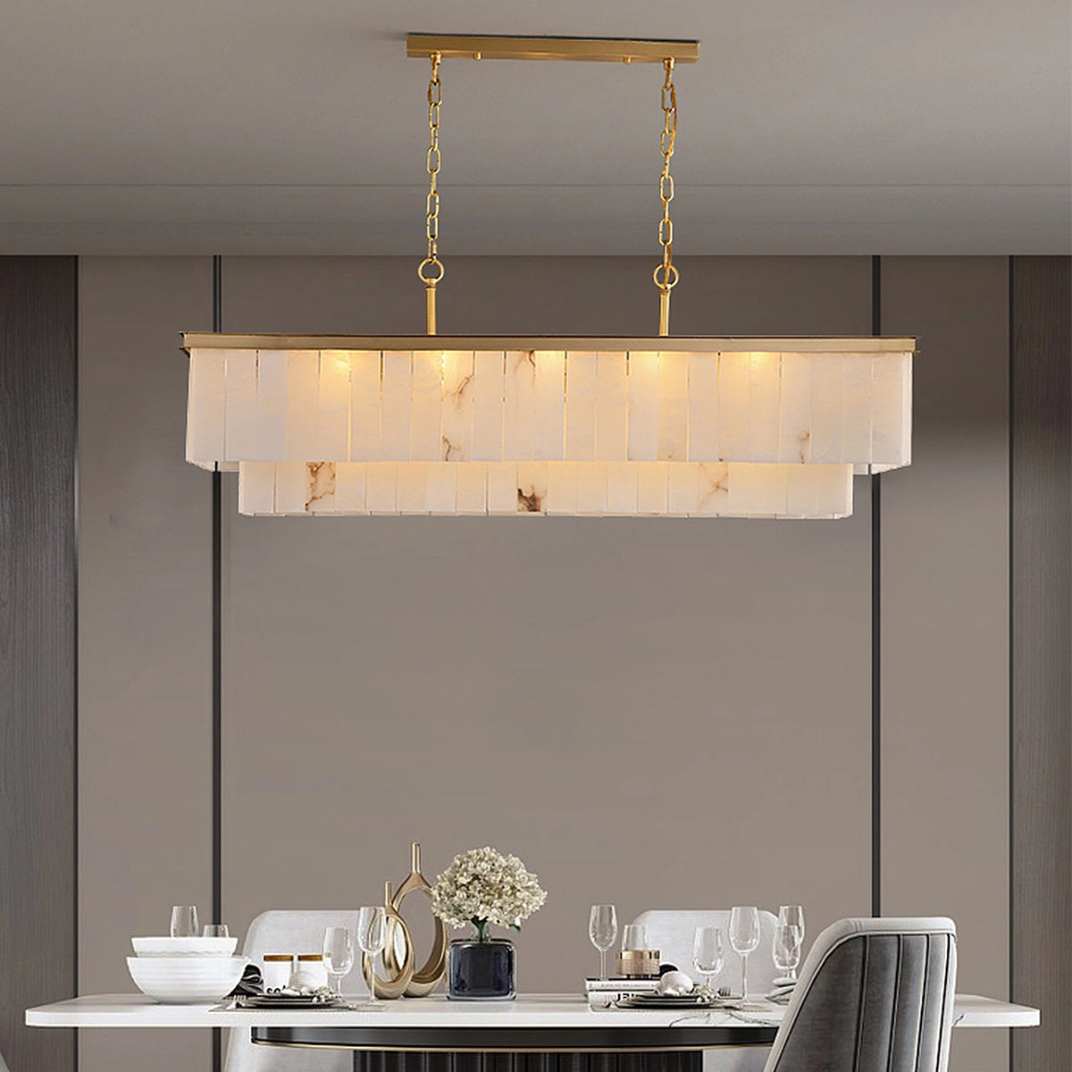 Alabaster Multi-layer Chandelier