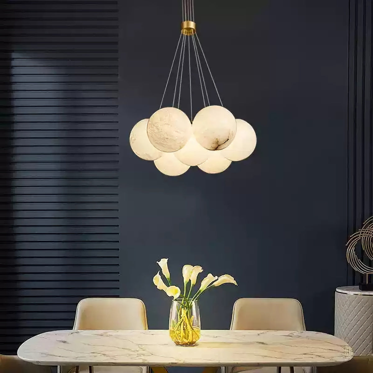 Alabaster Multi-Light Orb Chandelier