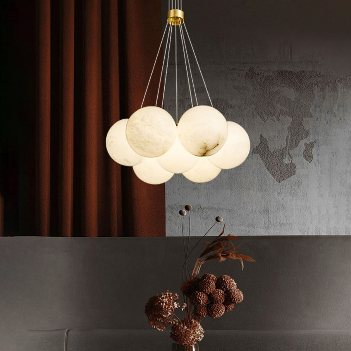 Alabaster Multi-Light Orb Chandelier