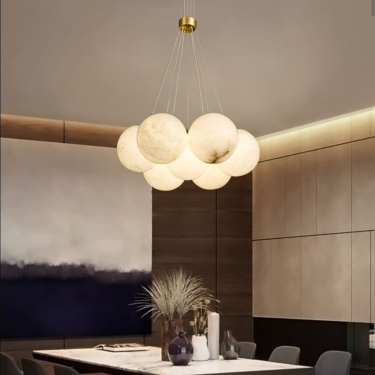 Alabaster Multi-Light Orb Chandelier