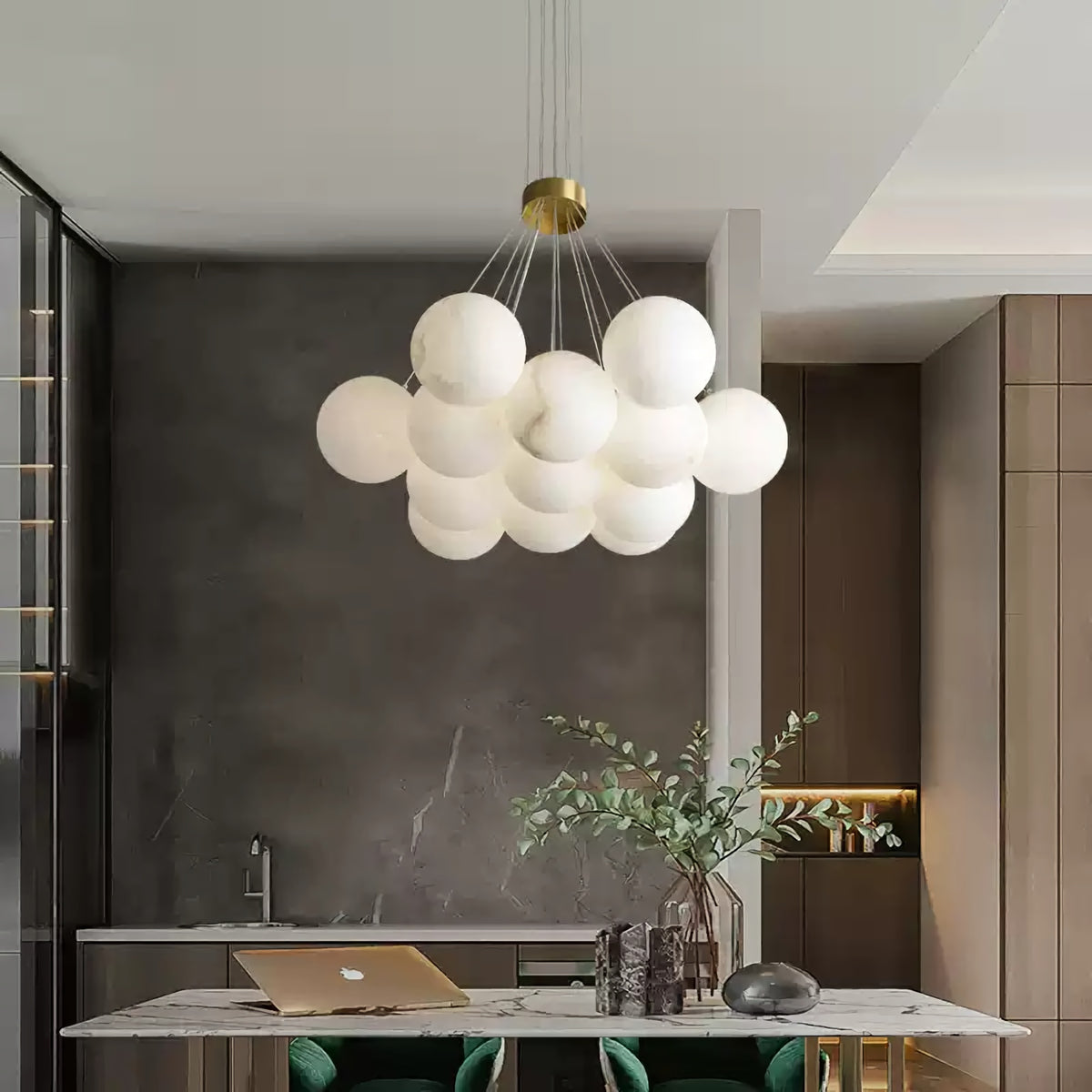 Alabaster Multi-Light Orb Chandelier