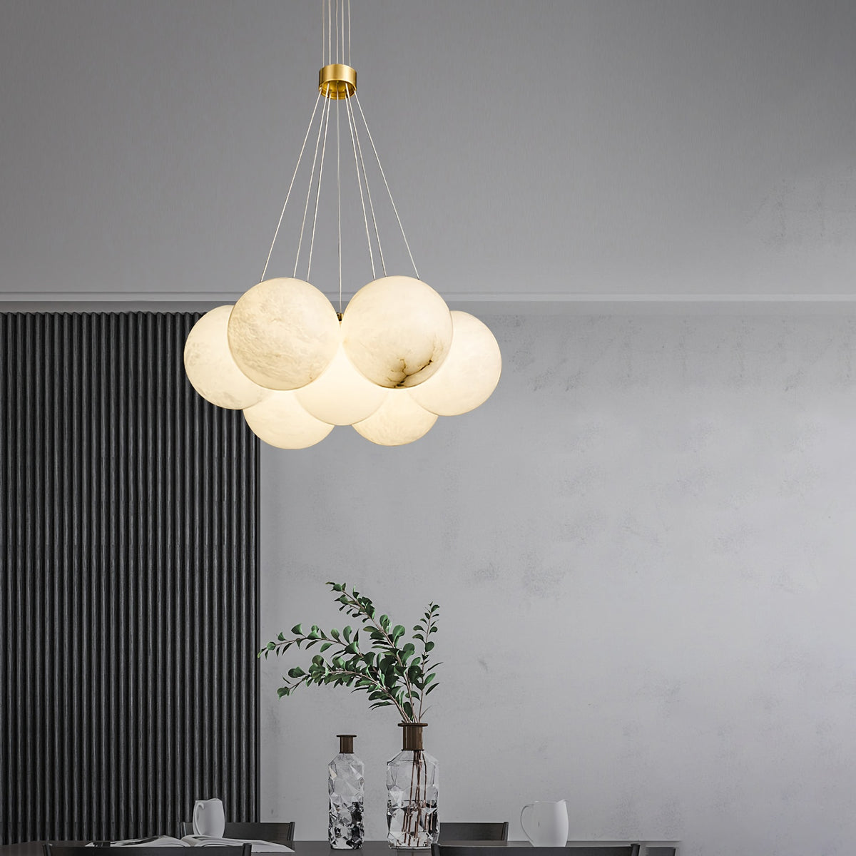 Alabaster Multi-Light Orb Chandelier