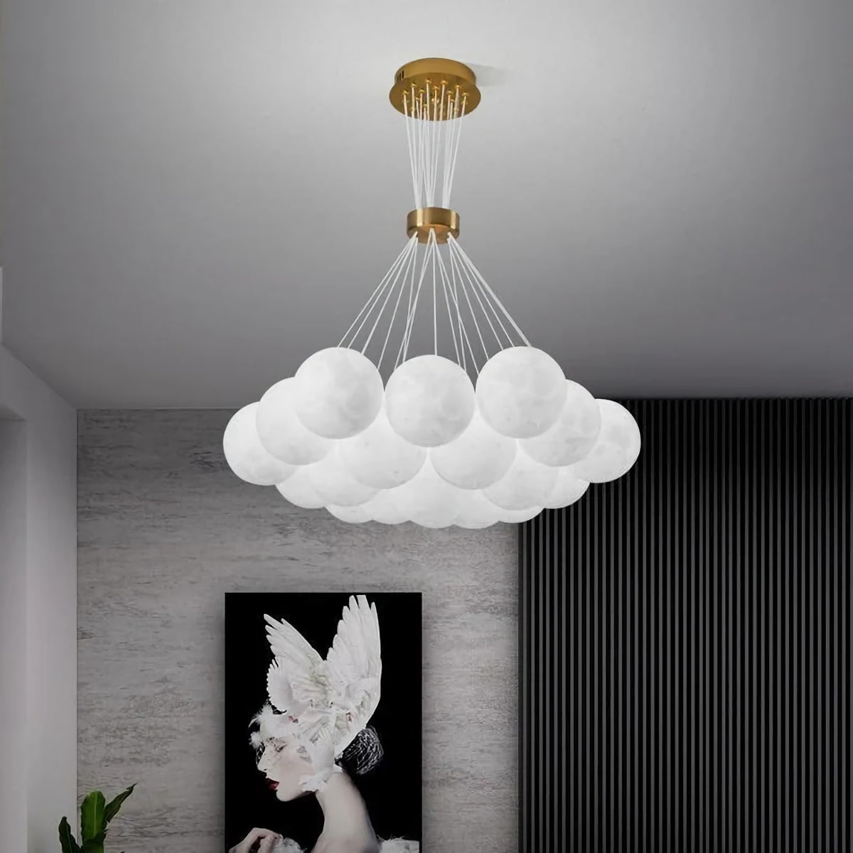 Alabaster Multi-Light Orb Chandelier