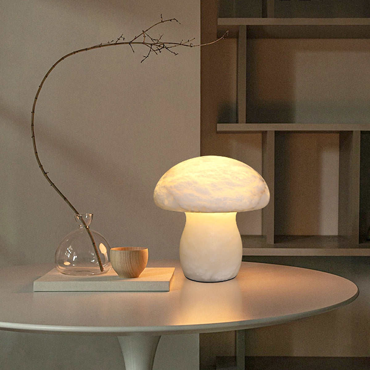 Alabaster Mushroom Table Lamp