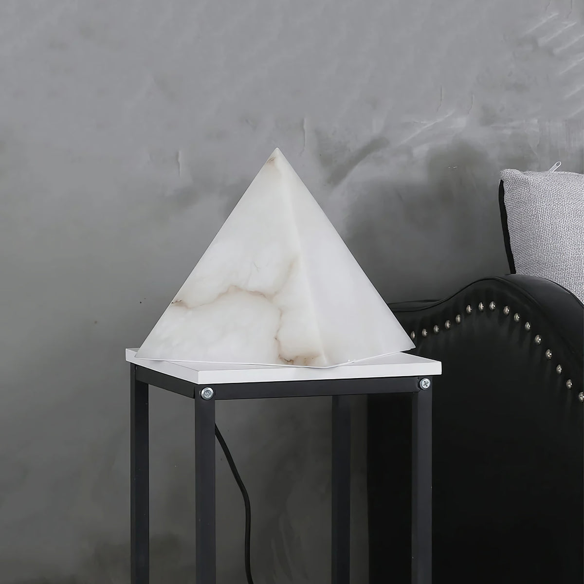 Alabaster Pyramid Table Lamp