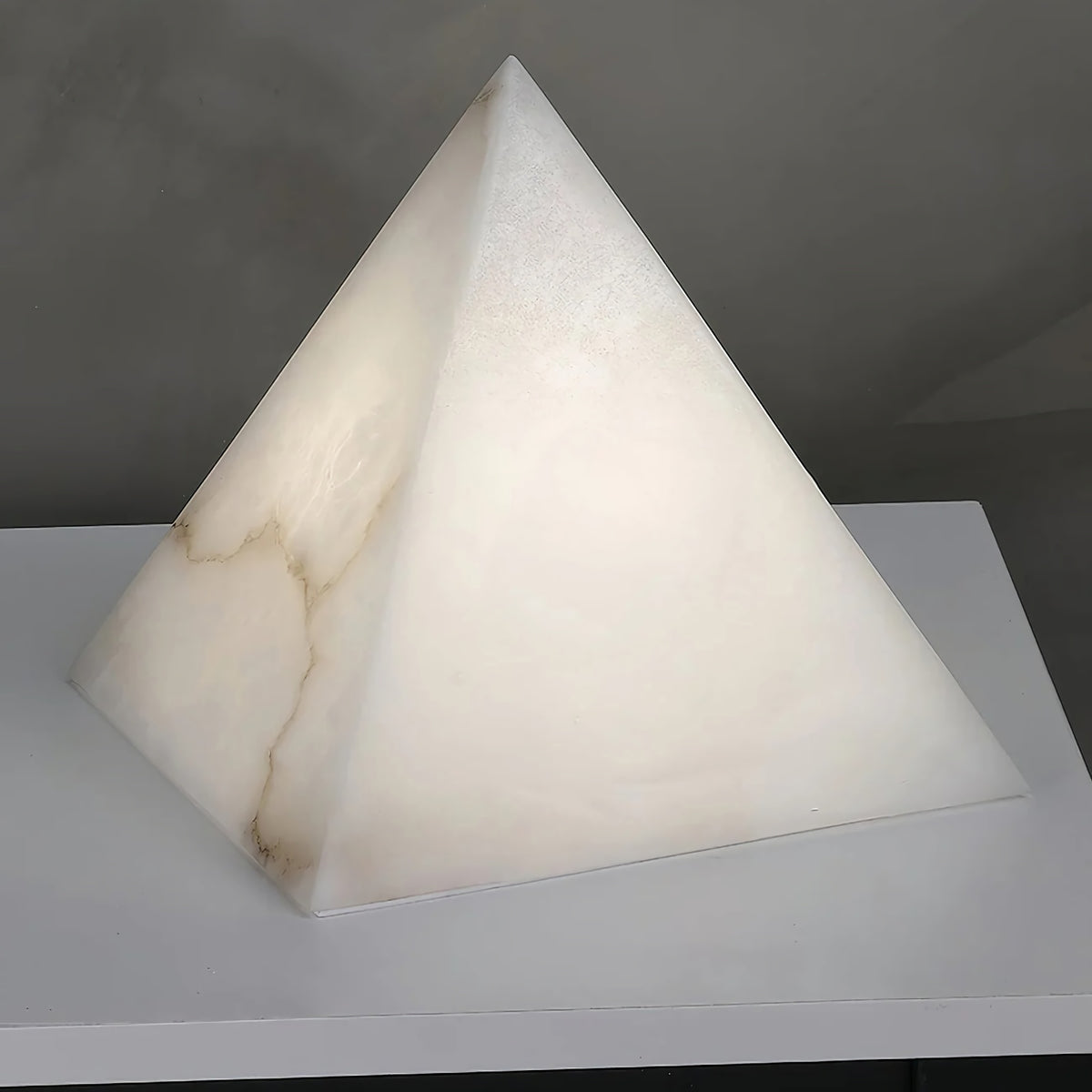 Alabaster Pyramid Table Lamp