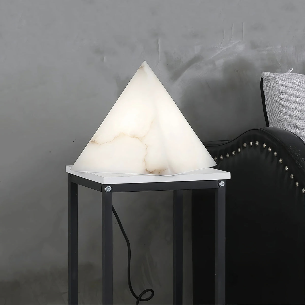 Alabaster Pyramid Table Lamp