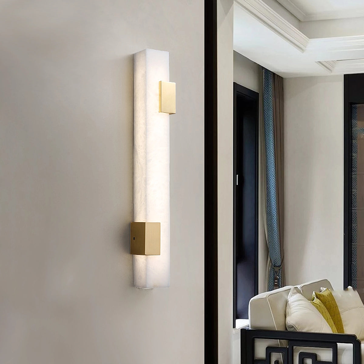Alabaster Rectangular Wall Lamp
