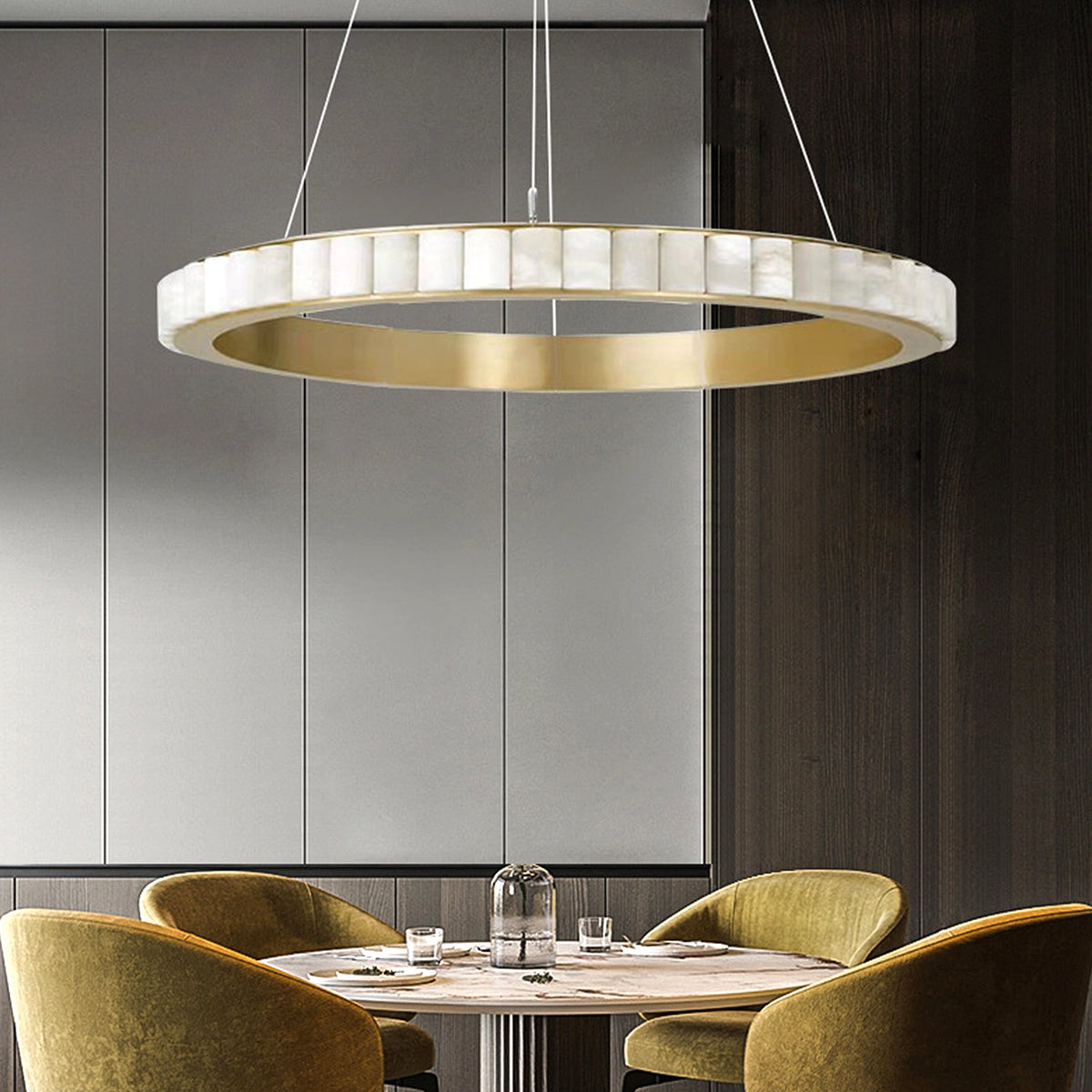 Alabaster Ring Pendant Lamp