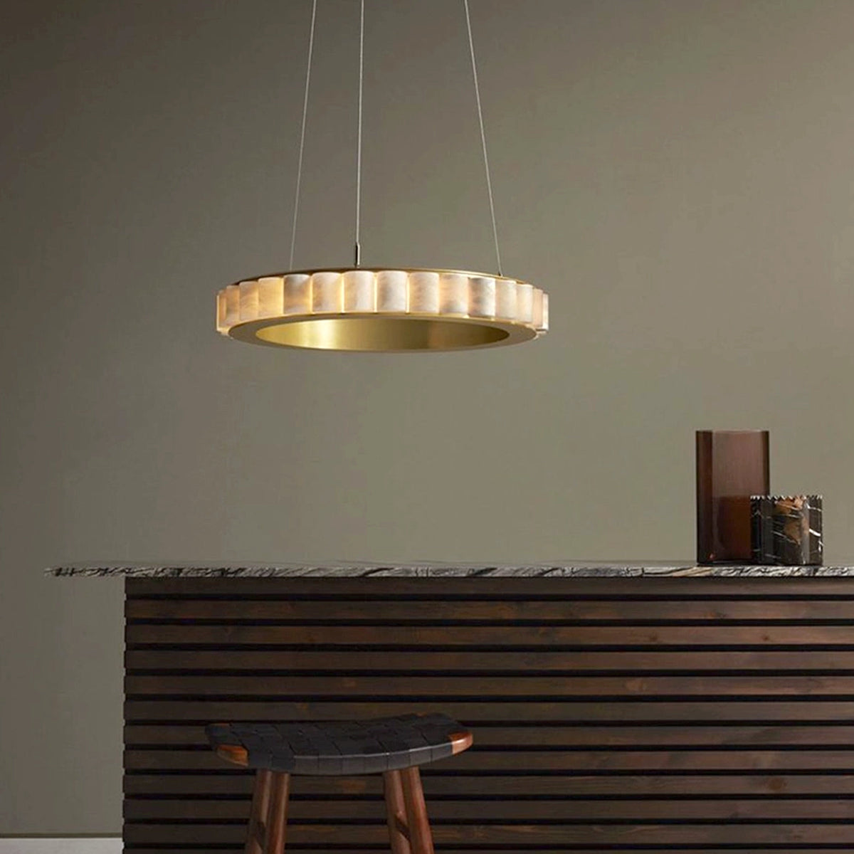 Alabaster Ring Pendant Lamp