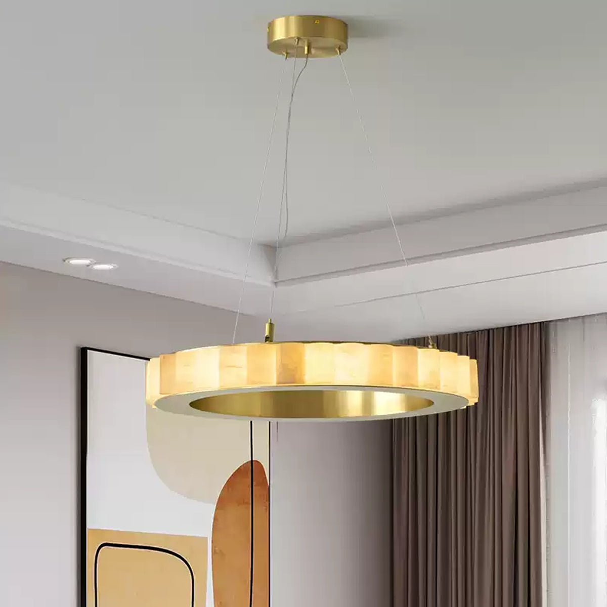 Alabaster Ring Pendant Lamp