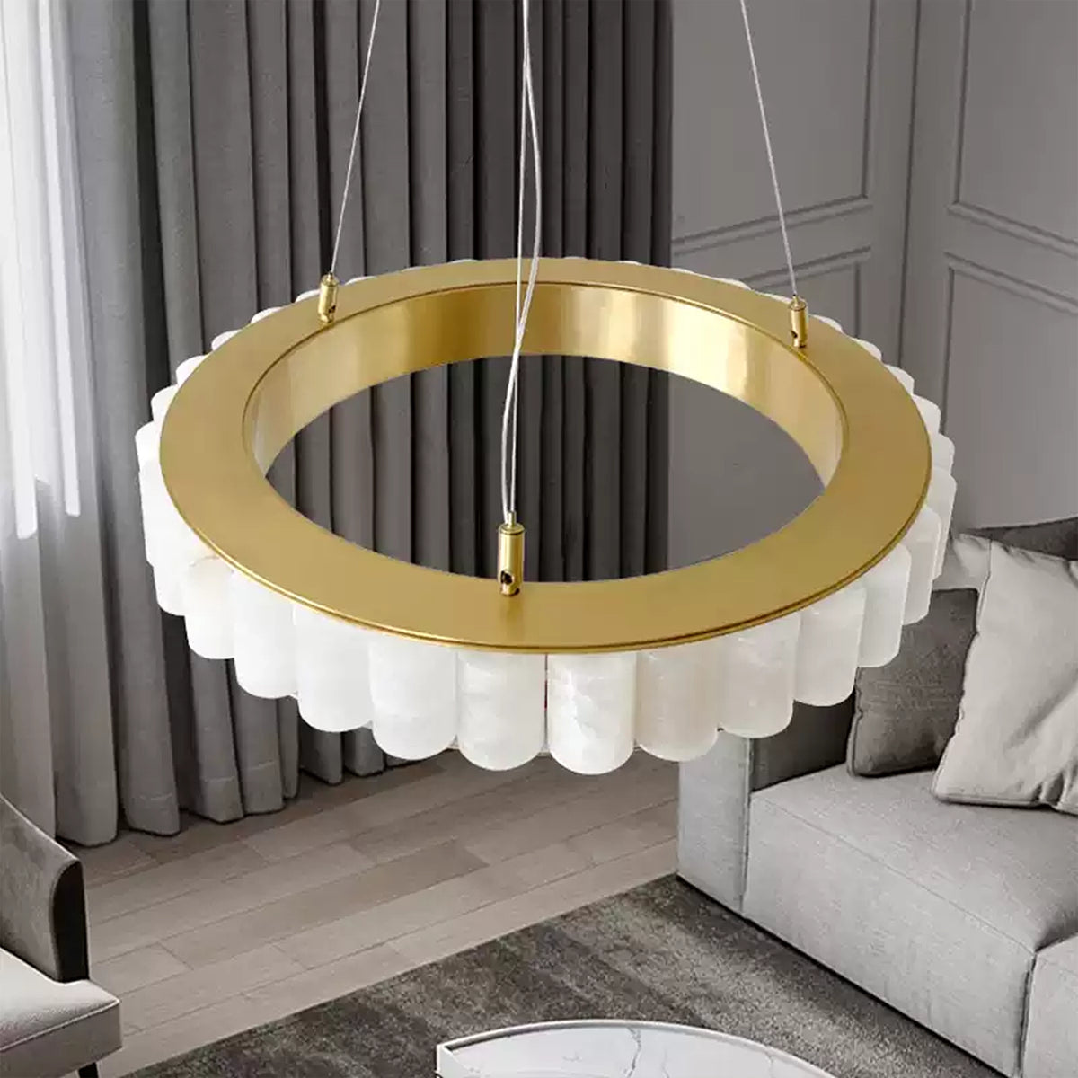 Alabaster Ring Pendant Lamp