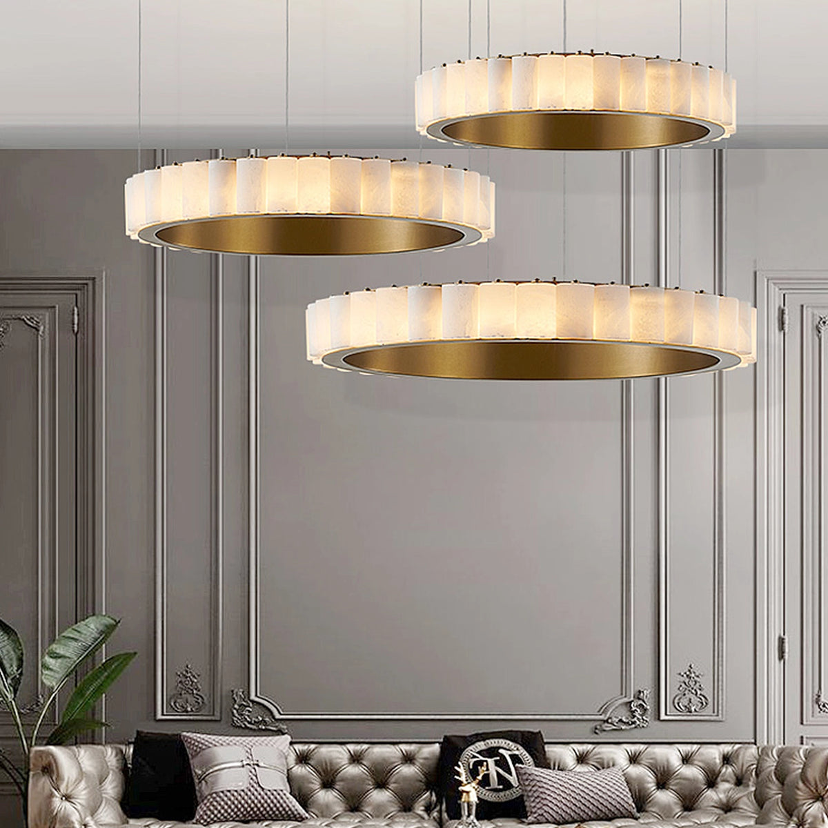 Alabaster Ring Pendant Lamp