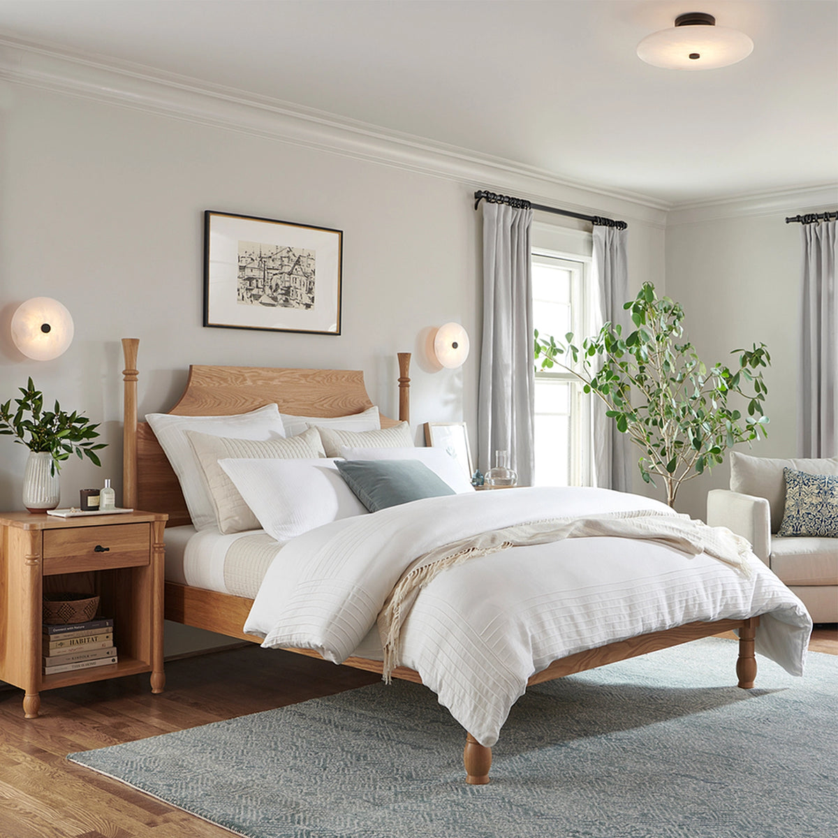 Alabaster Round Wall Lamp