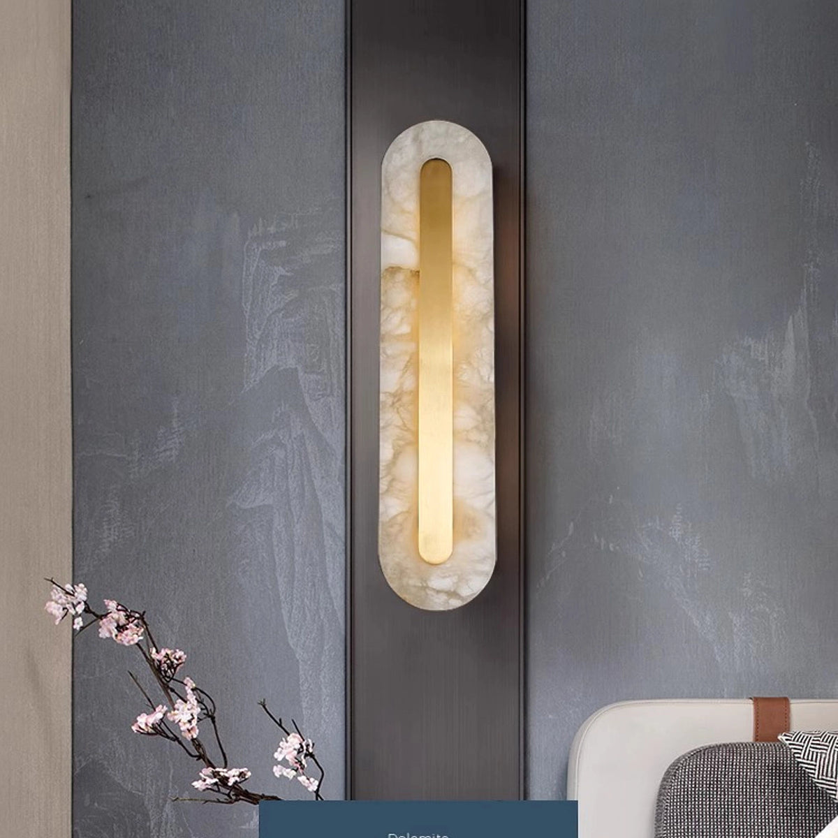 Alabaster Rounded Wall Lamp